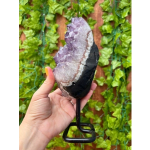 2.8 Lb. Purple Amethyst Crystal Cluster with Metal Display Stand. You get this piece!