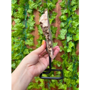 14.26 oz. Pink Amethyst Crystal on Metal Stand. Large Pink Amethyst Slice. You get this piece!