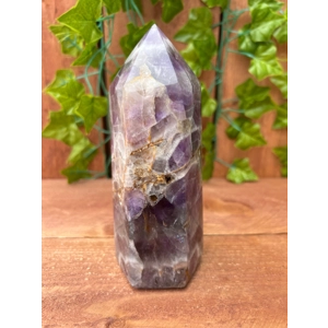 1.75 Lb. Amethyst Quartz Point with Clear Quartz and Smoky Quartz. Chevron Amethyst. You get this pi
