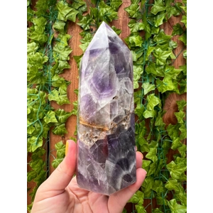 1.75 Lb. Amethyst Quartz Point with Clear Quartz and Smoky Quartz. Chevron Amethyst. You get this pi
