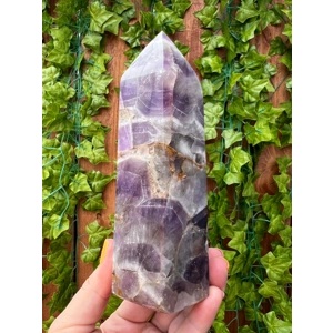 1.75 Lb. Amethyst Quartz Point with Clear Quartz and Smoky Quartz. Chevron Amethyst. You get this pi
