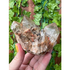 11.97 oz. Natural Citrine Quartz Cathedral from the Congo. Kundalini Smoky Citrine. You get this pie