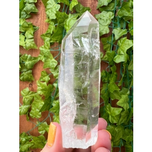 4.48 oz. Clear Quartz Point With Etching from Brazil. You get this piece!