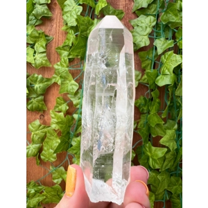 4.48 oz. Clear Quartz Point With Etching from Brazil. You get this piece!