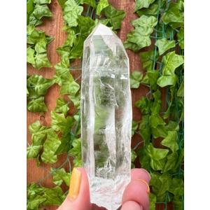 4.48 oz. Clear Quartz Point With Etching from Brazil. You get this piece!