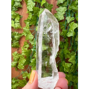 4.48 oz. Clear Quartz Point With Etching from Brazil. You get this piece!