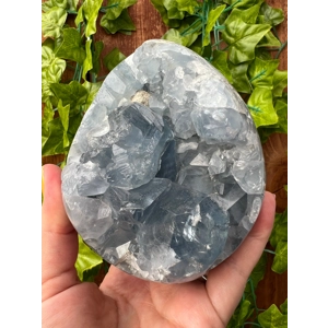 2.91 Lb Blue Celestite Egg. Polished Geode Crystal Cluster. You get this piece!