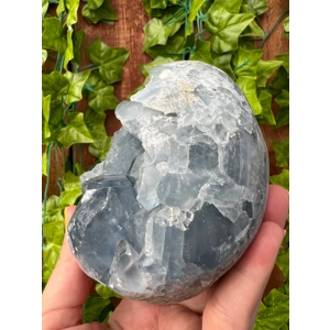 2.91 Lb Blue Celestite Egg. Polished Geode Crystal Cluster. You get this piece!
