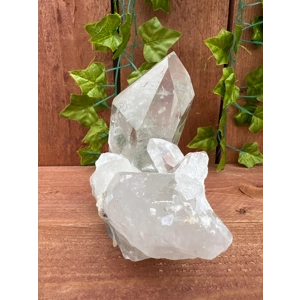 2.41 Lb. Clear Quartz Points Crystal Cluster Freestanding. All Natural Clear Quartz Cluster from Bra