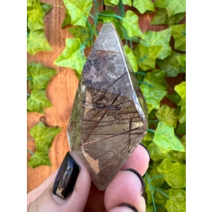 1.76 oz Clear Smoky Quartz Crystal Freeform with Copper and Gold Rutile. You get this piece!