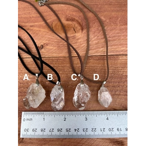 Raw Double Terminated Quartz Crystal Necklace Pendant with Leather Cord - Choose Your Piece!