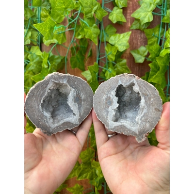 1.1 Lb Geode cut in half. Geode pair. Geode with Quartz points. You get this piece!