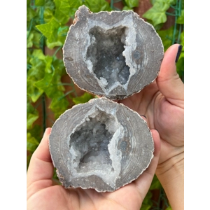 1.1 Lb Geode cut in half. Geode pair. Geode with Quartz points. You get this piece!