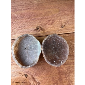 3.96 oz. Geode cut in half. Geode pair.  Polished Geode with Quartz points. G9. You get this piece!