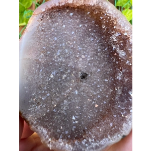 3.96 oz. Geode cut in half. Geode pair.  Polished Geode with Quartz points. G9. You get this piece!