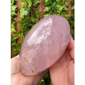 5.37 Lb Large Rose Quartz Heart. 6.5 Inch Polished Rose Quartz Crystal Puffy Heart. You get this pie