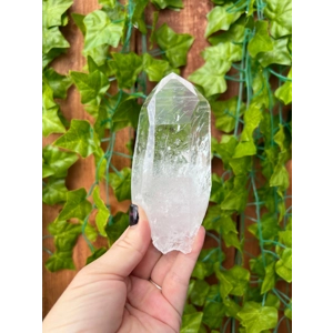11.65 oz Clear Lemurian Quartz Crystal Point. All Natural Water Clear Quartz Point from Brazil. You