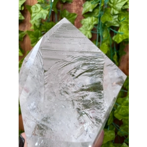 11.65 oz Clear Lemurian Quartz Crystal Point. All Natural Water Clear Quartz Point from Brazil. You