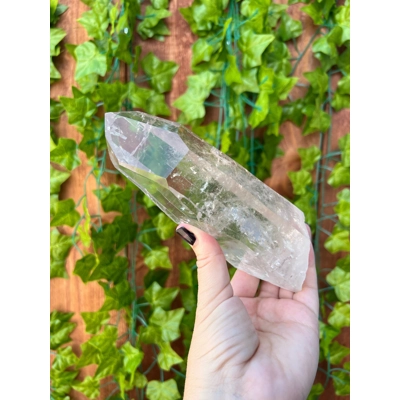 1.55 Lb Super Clear Lemurian Quartz Crystal Point. Natural Water Clear Quartz Point from Brazil. You