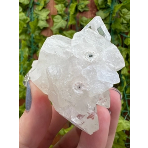 5.05 oz. AA Grade Apophyllite Clear Crystal Cluster Stalactite  from Jalgaon India. You get this pie