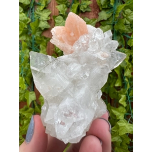 5.05 oz. AA Grade Apophyllite Clear Crystal Cluster Stalactite  from Jalgaon India. You get this pie