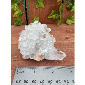 7.72 oz. AA Apophyllite Crystal Cluster with Stilbite from Jalgaon India. You get this piece! ZA14