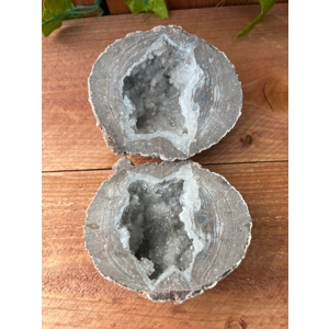 1.1 Lb Geode cut in half. Geode pair. Geode with Quartz points. You get this piece!
