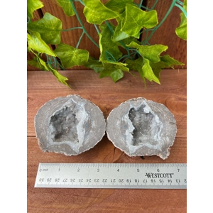 1.1 Lb Geode cut in half. Geode pair. Geode with Quartz points. You get this piece!