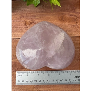 2.55 Lb. Large Rose Quartz Heart A Grade. 4.8 Inch Polished Rose Quartz Crystal Puffy Heart. You get