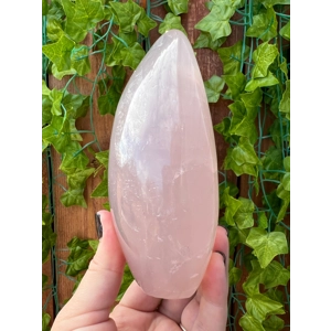 1.91 Lb. Rose Quartz Freeform Crystal. 5.4 Inch. Polished Rose Quartz Freeform Crystal. You get this