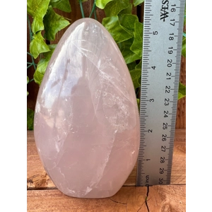 1.91 Lb. Rose Quartz Freeform Crystal. 5.4 Inch. Polished Rose Quartz Freeform Crystal. You get this