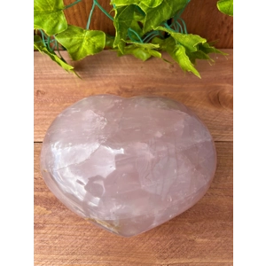 5.37 Lb Large Rose Quartz Heart. 6.5 Inch Polished Rose Quartz Crystal Puffy Heart. You get this pie