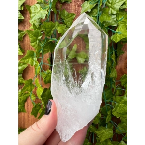 11.65 oz Clear Lemurian Quartz Crystal Point. All Natural Water Clear Quartz Point from Brazil. You