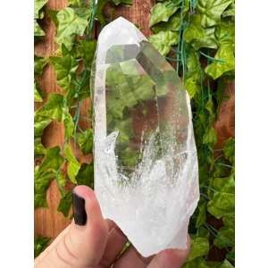 11.65 oz Clear Lemurian Quartz Crystal Point. All Natural Water Clear Quartz Point from Brazil. You