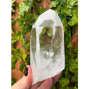 11.65 oz Clear Lemurian Quartz Crystal Point. All Natural Water Clear Quartz Point from Brazil. You