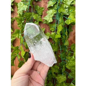 11.65 oz Clear Lemurian Quartz Crystal Point. All Natural Water Clear Quartz Point from Brazil. You
