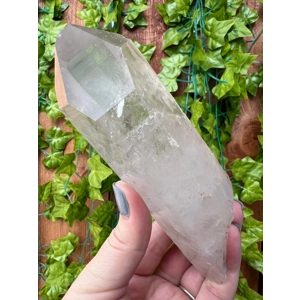 12.27 oz. Clear Clear Quartz Crystal Point with Etching and Window. You get this piece!