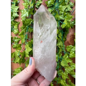 12.27 oz. Clear Clear Quartz Crystal Point with Etching and Window. You get this piece!