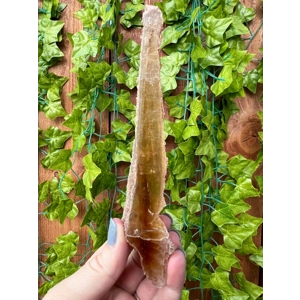 3.36 oz Natural Golden Selenite Crystal Flame Slab Self Collected in Southern Arizona. You Get This