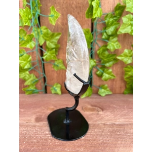 14.34 oz. Large Carved Clear Quartz Crystal Moon on Metal Stand. You get this piece!