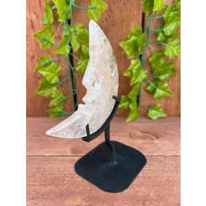 10.46 oz. Large Carved Clear Quartz Crystal Moon on Metal Stand. You get this piece!