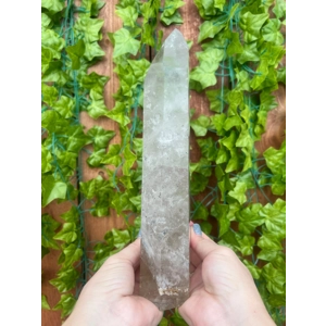 3.45 Lb Clear Quartz Crystal Point. 7.5 Inch Clear Polished Quartz Crystal Point. You get this piece