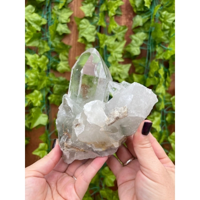 2.41 Lb. Clear Quartz Points Crystal Cluster Freestanding. All Natural Clear Quartz Cluster from Bra