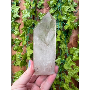 12.27 oz. Clear Clear Quartz Crystal Point with Etching and Window. You get this piece!