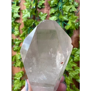 12.27 oz. Clear Clear Quartz Crystal Point with Etching and Window. You get this piece!