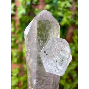 1.3 oz. Clear Lemurian Quartz Crystal Laser Point with Etching. All Natural Clear Quartz Point from