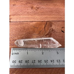 1.3 oz. Clear Lemurian Quartz Crystal Laser Point with Etching. All Natural Clear Quartz Point from