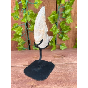 10.46 oz. Large Carved Clear Quartz Crystal Moon on Metal Stand. You get this piece!