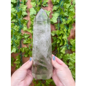 3.45 Lb Clear Quartz Crystal Point. 7.5 Inch Clear Polished Quartz Crystal Point. You get this piece