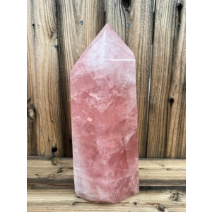 33.2 Lb. Large Rose Quartz Obelisk. 14.9 Inches Tall. Polished Rose Quartz Crystal Point Home Decor.
